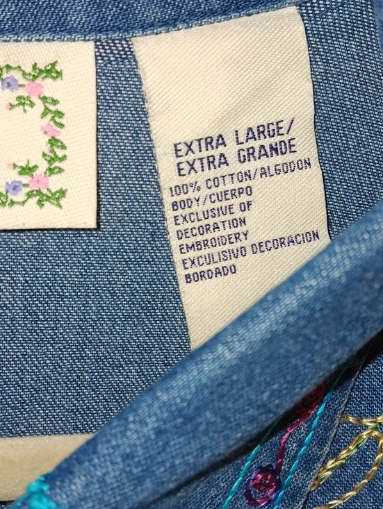 Tantrums Embroidered Denim Jacket XL Western - Picture 4 of 6